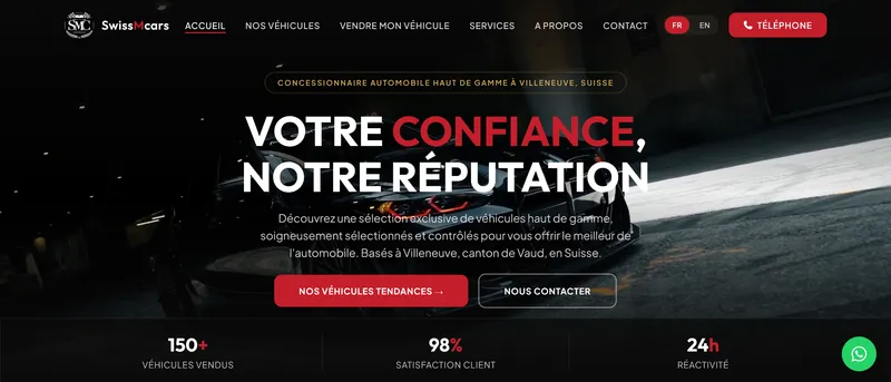 Réalisation web SDR Web – SwissMcars, agence web Montpellier
